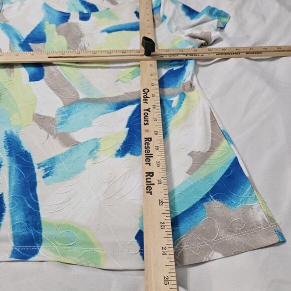 JM Collection Womens Blouse Multi-Color Size PM Polyester Blend Pullover Stretch - Picture 4 of 12